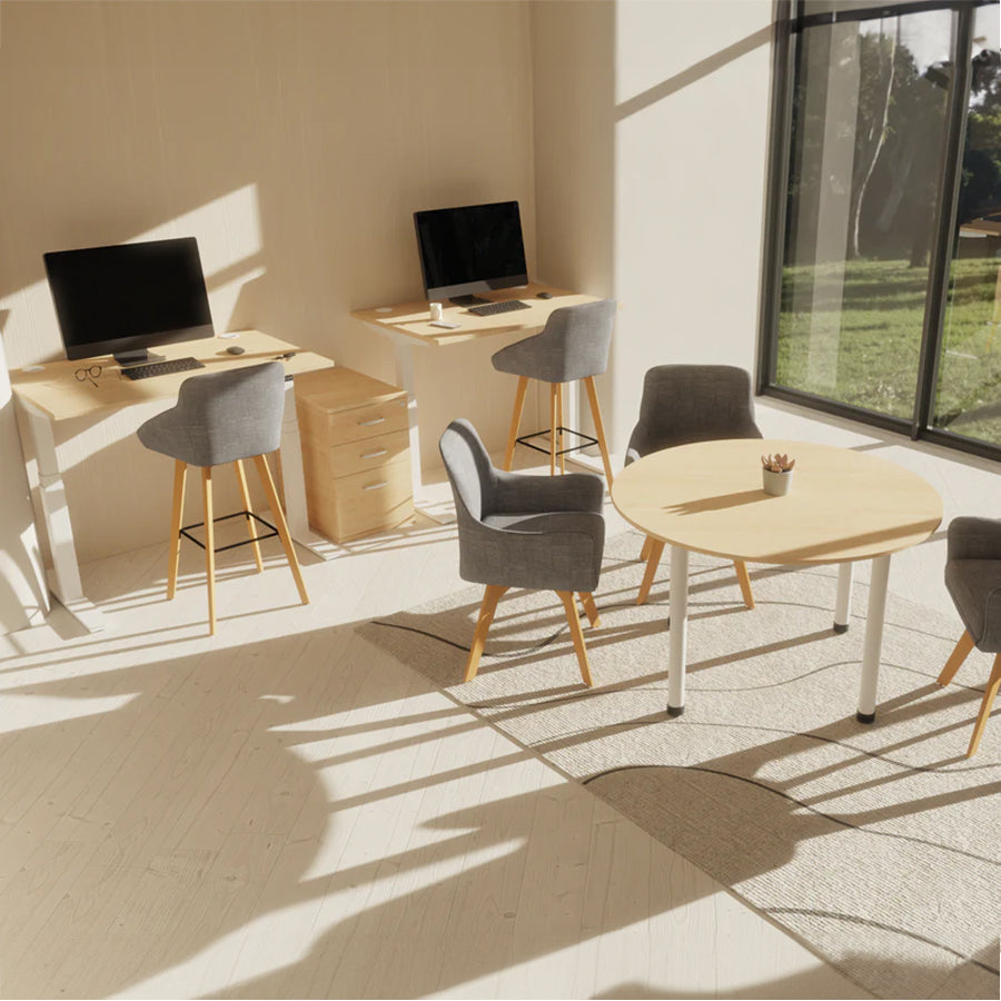 Air Height Adjustable Slimline Desk With Cable Ports