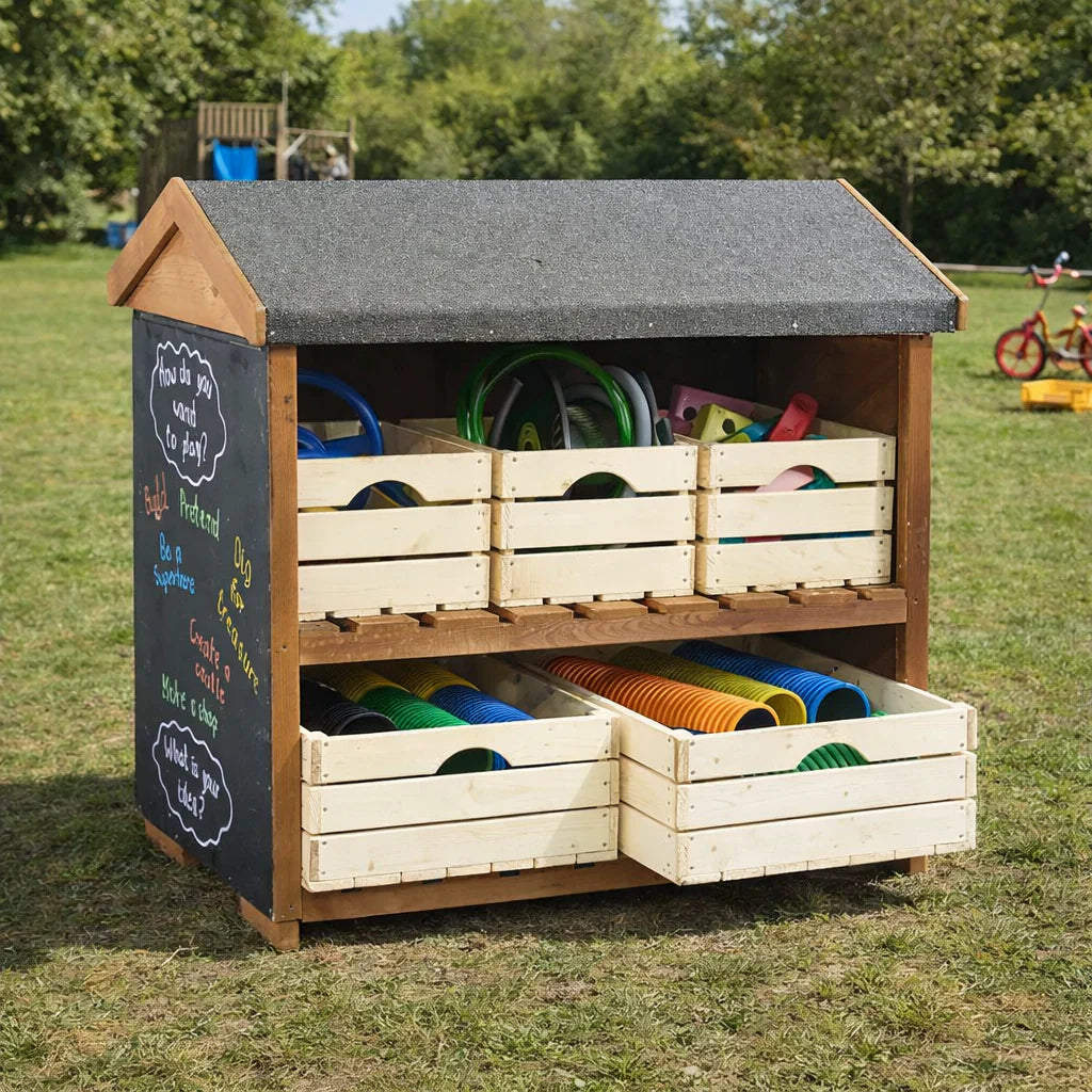 Cosy Ephgraves Outdoor Shelving With Wooden Crates 32416-1 2