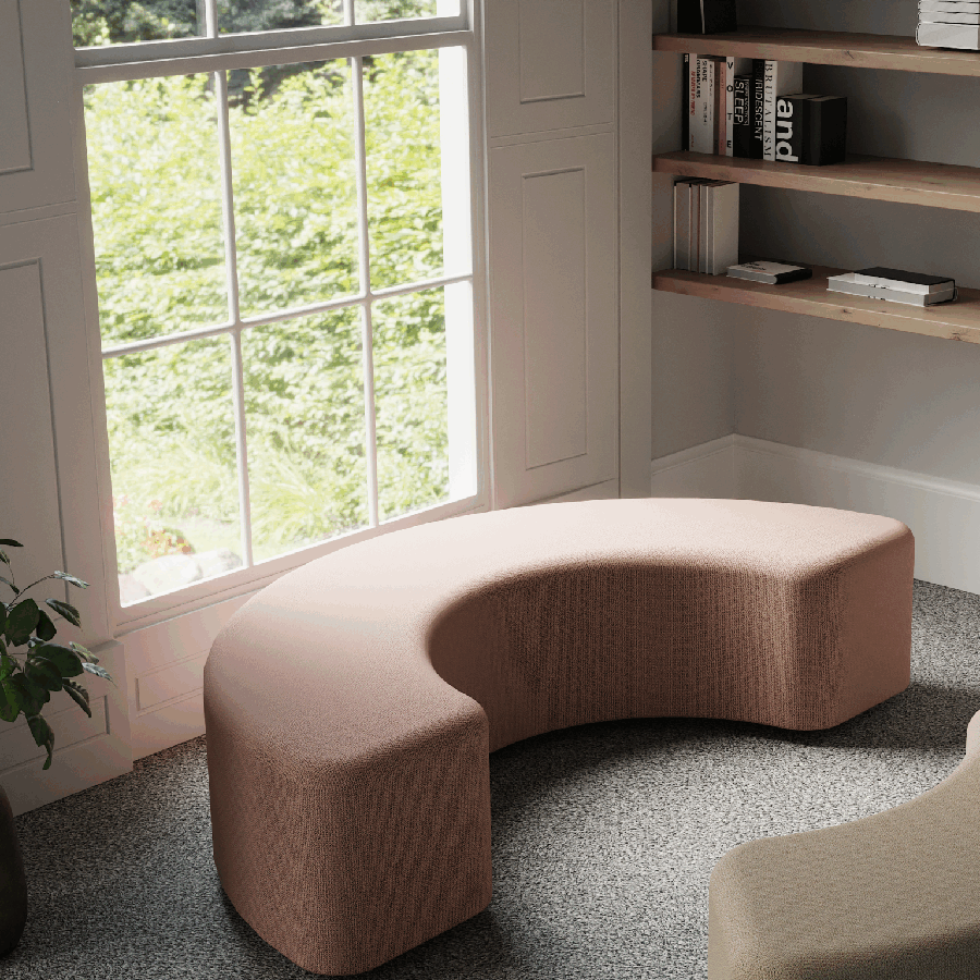 Harlestone Curved Stool in Two Tone - 180 degree curves