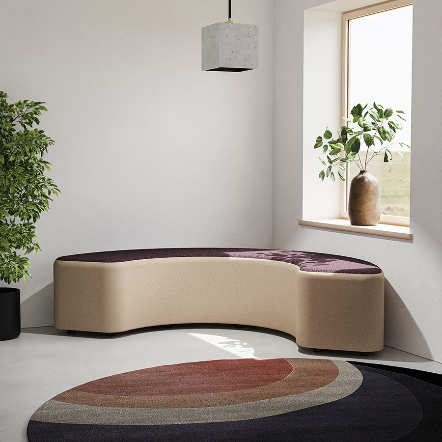 Harlestone Curved Stool in Two Tone - 180 degree curves