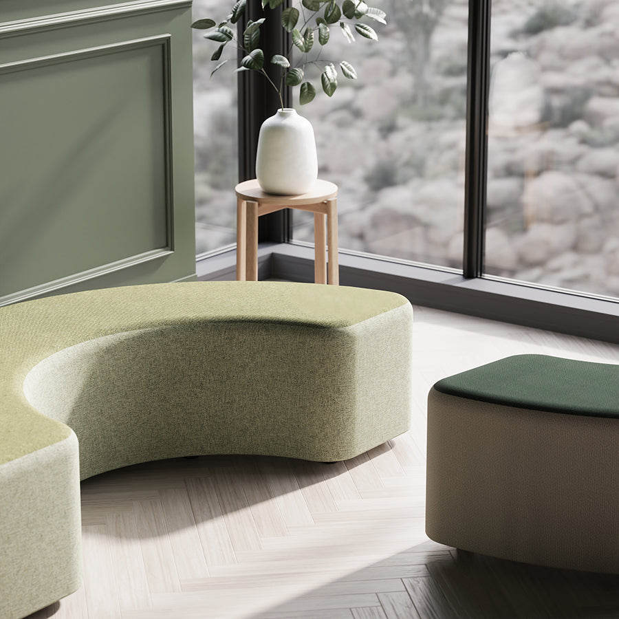 Harlestone Curved Stool in Two Tone - 180 degree curves