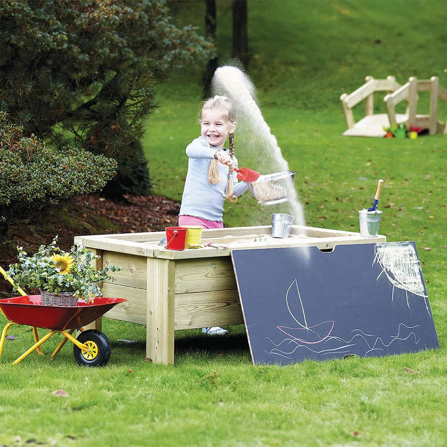 Raised Sandpit with Chalkboard or Wooden Lid