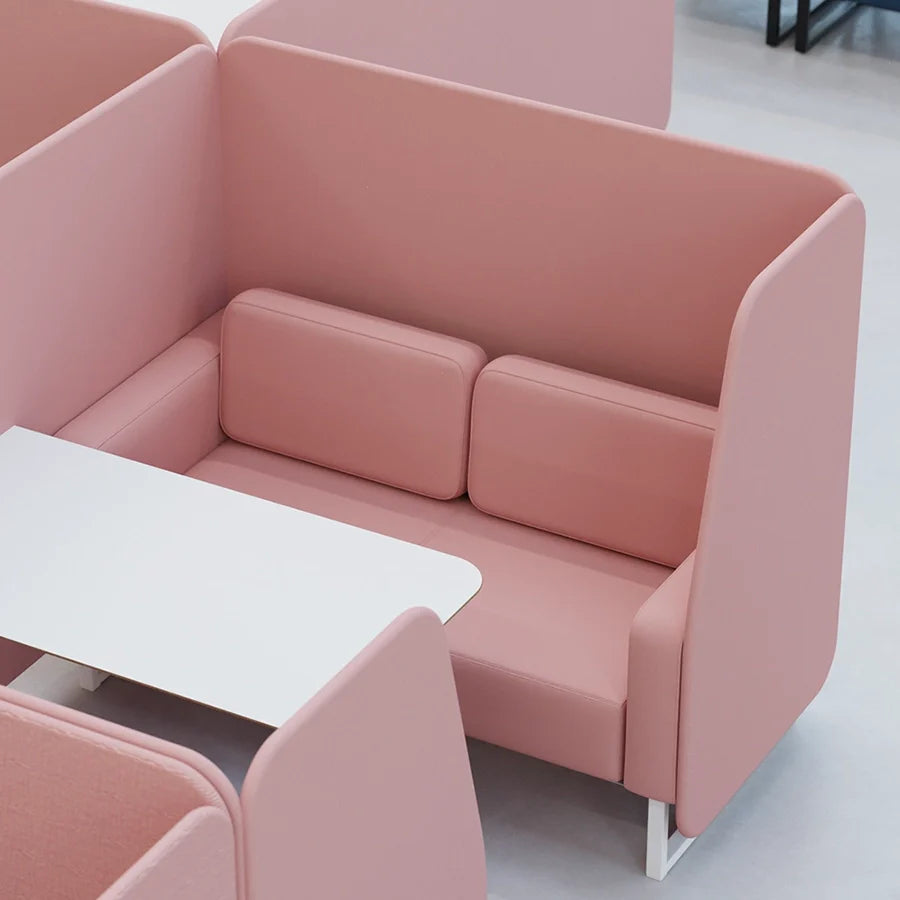 Brixworth Booth in Single Tone - 2 Seater with Black Table