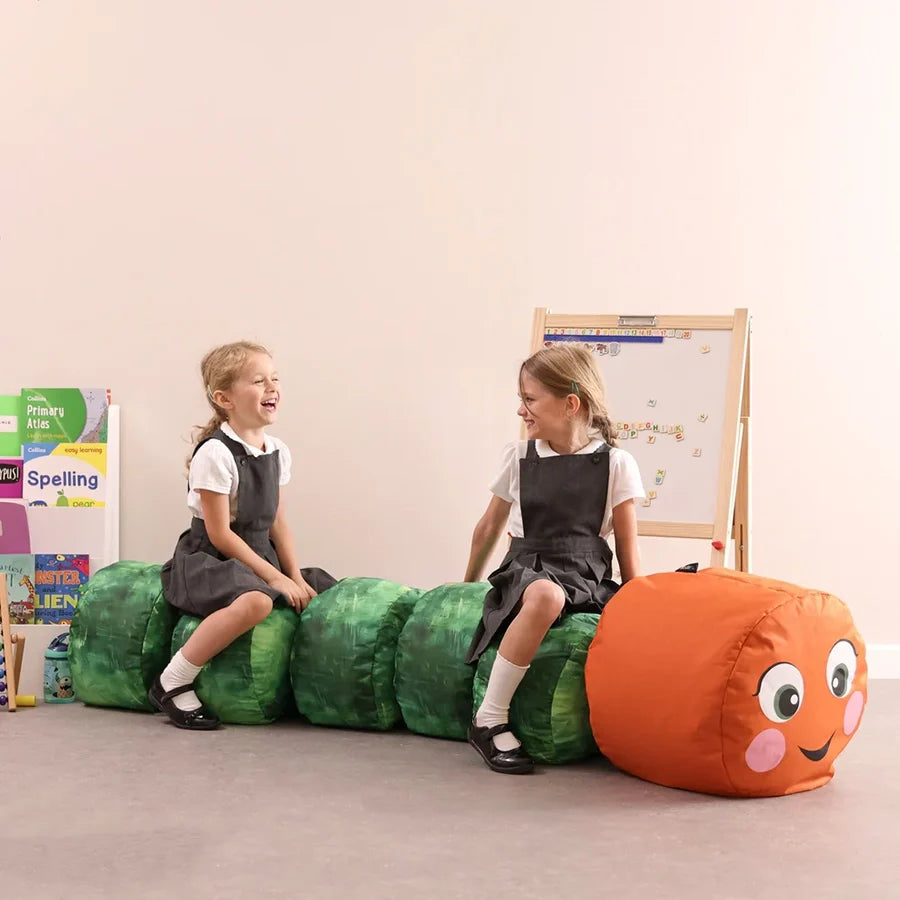 Eden Learning Carrie Caterpillar Bean Bag Stool Set ED1ZOOCAT6STL MB31455 2