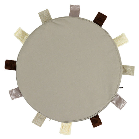Eden Learning Sensory Touch Tags Foam Carry Cushion Touch Tags Round Carry Cushion Natural ED1TAGCCSH 97955 1