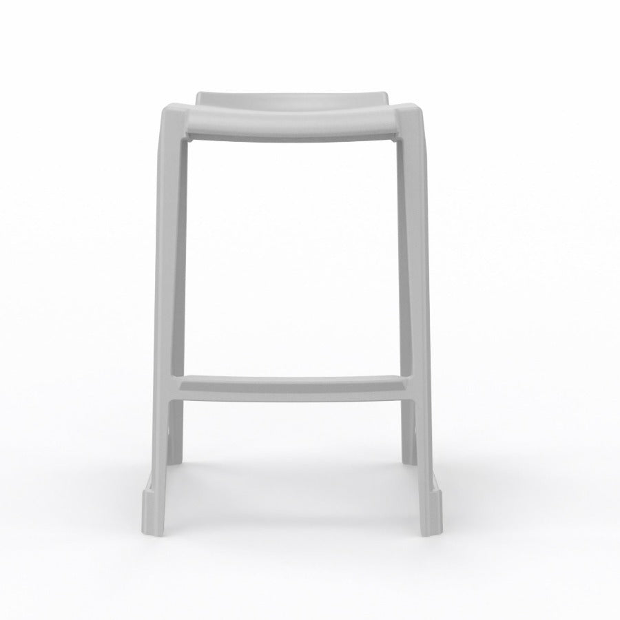 En One Stool Poly Cool Grey Front View