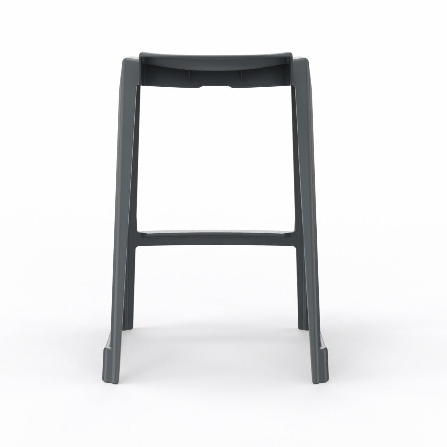En One Stool Poly Night Grey Back View