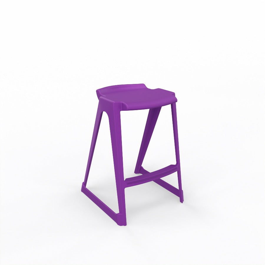 En One Stool Poly Velvet Purple