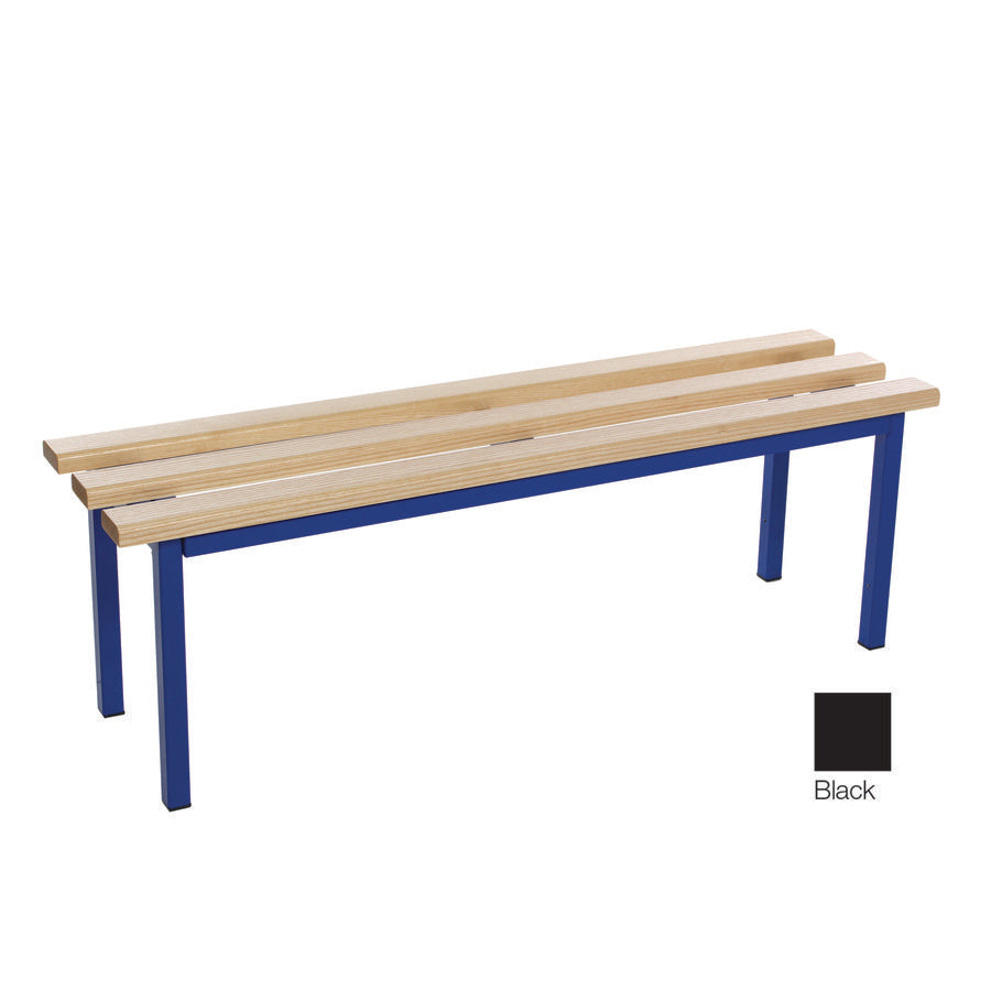 Evolve Mezzo Bench Floor Free Standing Cloakroom bench Black with Wood Top W1000xD325xH450mm