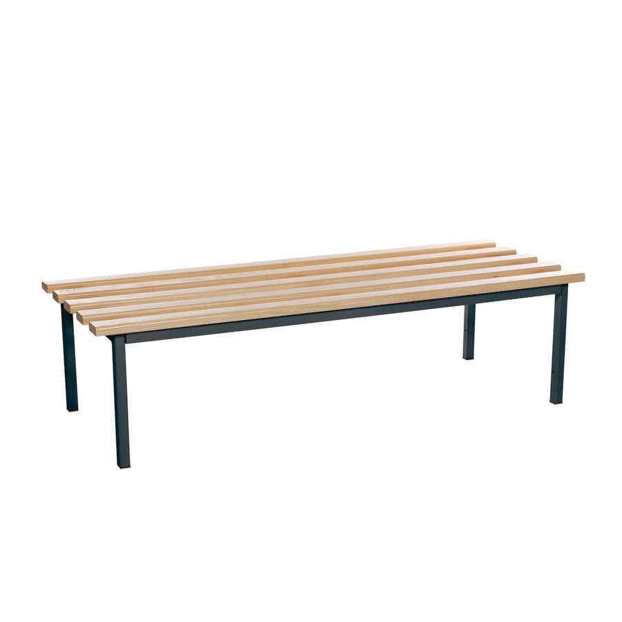 Evolve Mezzo Bench Floor Free Standing Cloakroom bench Black with Wood Top W1000xD595xH450mm