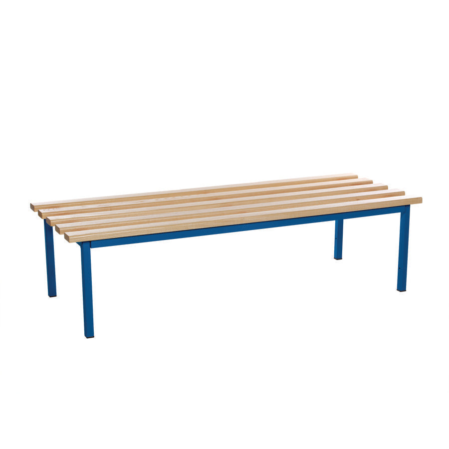 Evolve Mezzo Bench Floor Free Standing Cloakroom bench Blue with Wood Top W1000xD595xH450mm