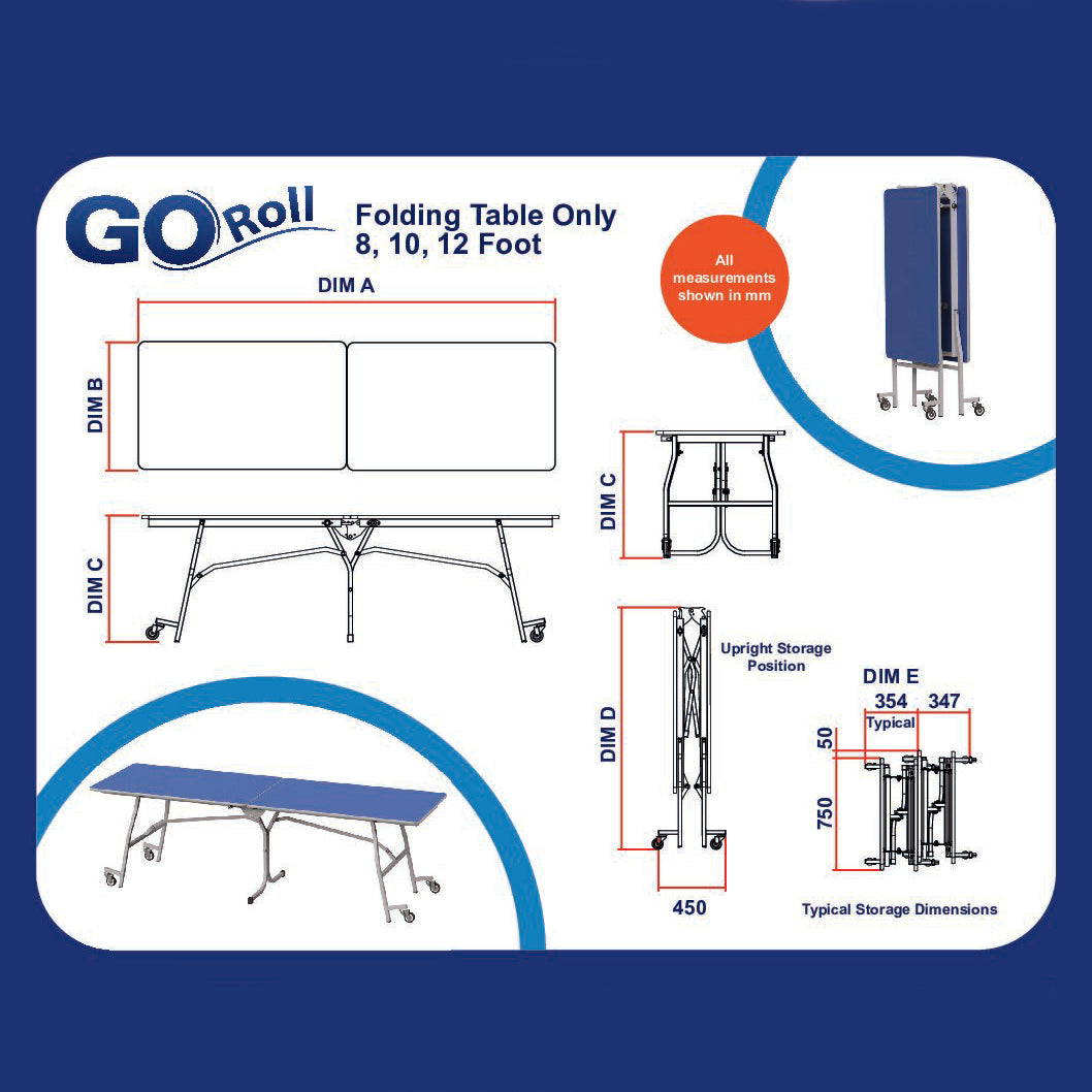 GoRoll Folding Table 12ft