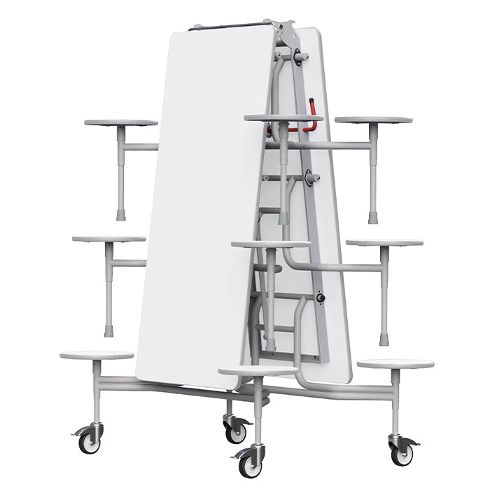 GoRoll Folding Table 10ft with 12 Stools GP15 White