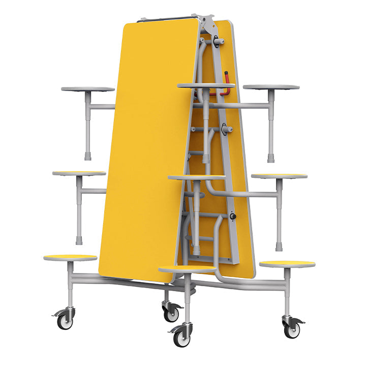 GoRoll Folding Table 10ft with 12 Stools GP23 Yellow