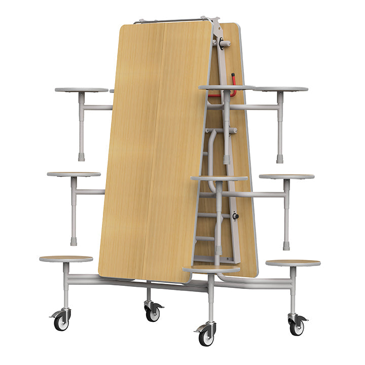 GoRoll Folding Table 10ft with 12 Stools GP36 Oak