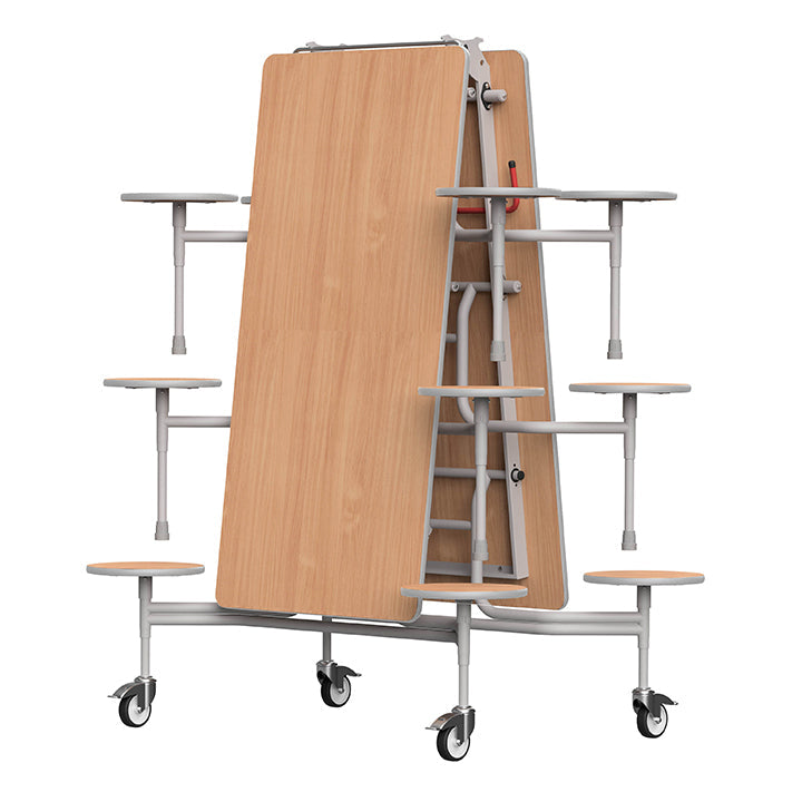 GoRoll Folding Table 10ft with 12 Stools GP38 Beech