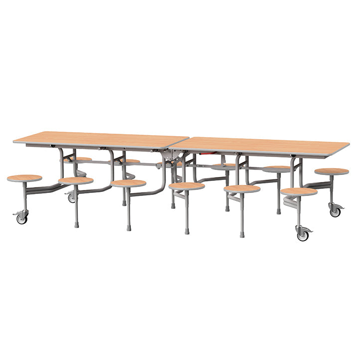 GoRoll Folding Table 10ft with 12 Stools GP38 Beech 1