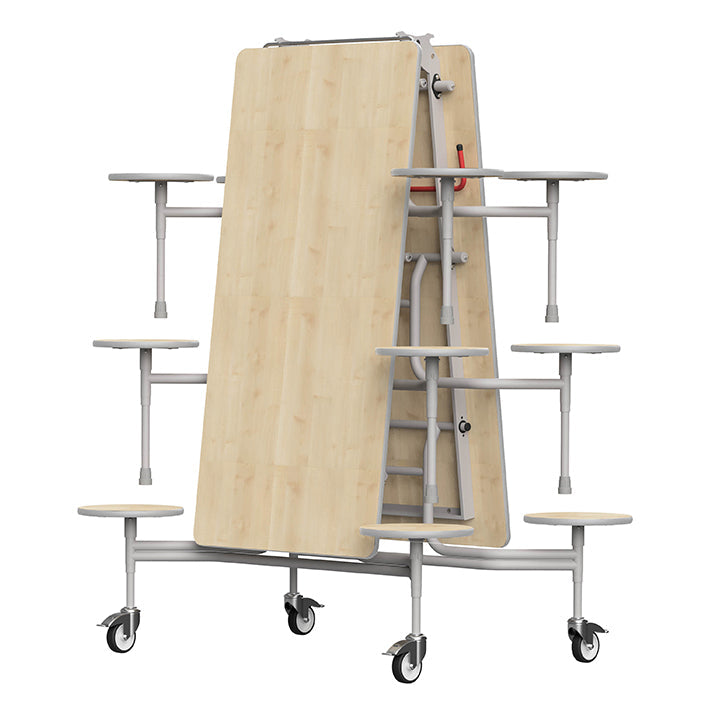 GoRoll Folding Table 10ft with 12 Stools GP39 Maple