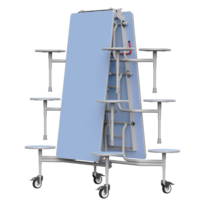 GoRoll Folding Table 10ft with 12 Stools GP41 Powder Blue