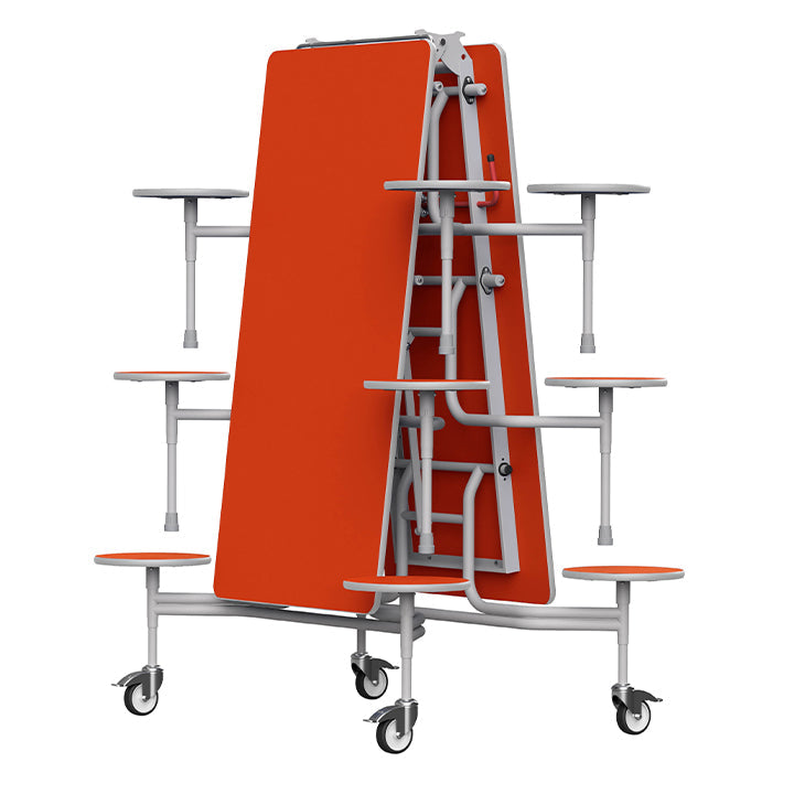 GoRoll Folding Table 10ft with 12 Stools GP42 Orange