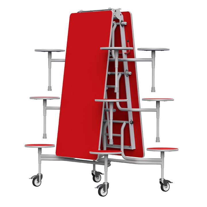 GoRoll Folding Table 10ft with 12 Stools GP43 Poppy Red