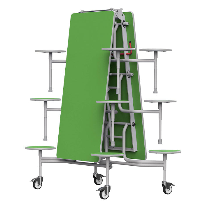 GoRoll Folding Table 10ft with 12 Stools GP45 Pea Green