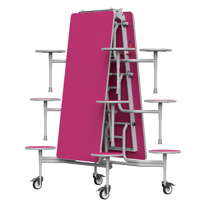 GoRoll Folding Table 10ft with 12 Stools GP46 Fuchsia