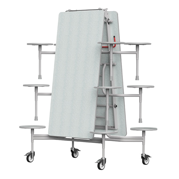 GoRoll Folding Table 10ft with 12 Stools GP64 Snow Grit