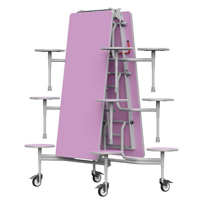 GoRoll Folding Table 10ft with 12 Stools GP65 Lilac