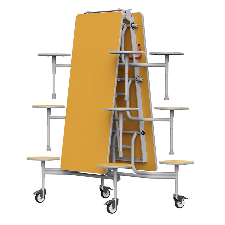 GoRoll Folding Table 10ft with 12 Stools GP71 Mustard