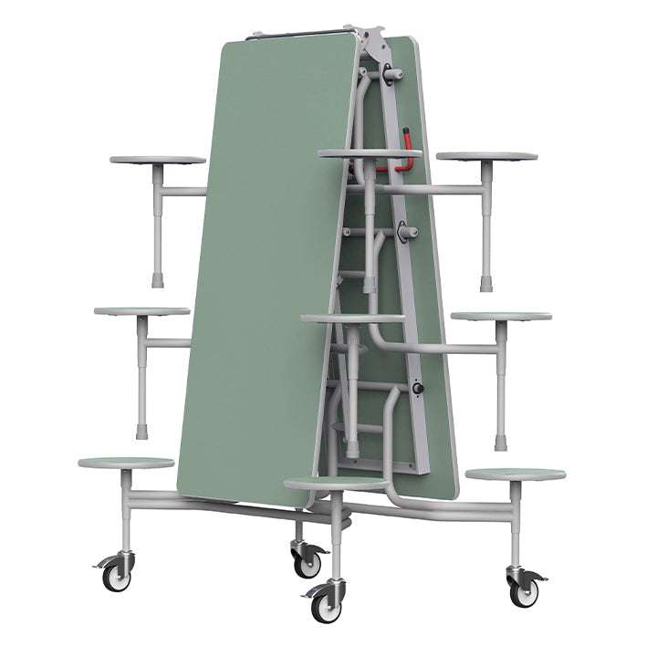 GoRoll Folding Table 10ft with 12 Stools GP74 Sage