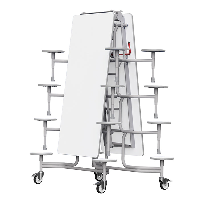 GoRoll Folding Table 10ft with 16 Stools 640mm high (Early years) GP15 White