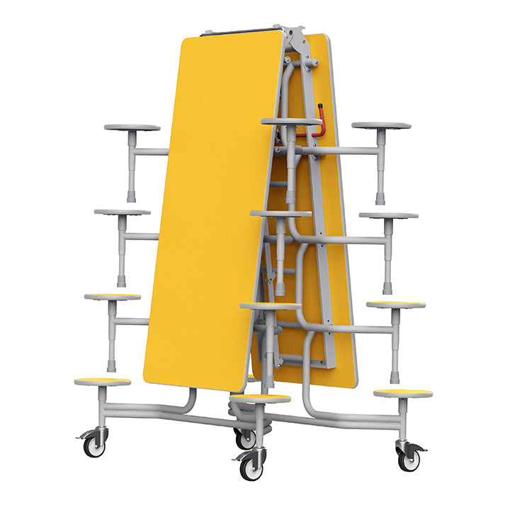 GoRoll Folding Table 10ft with 16 Stools 640mm high (Early years) GP23 Yellow