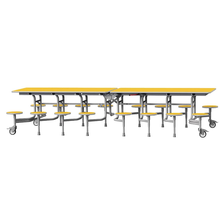 GoRoll Folding Table 10ft with 16 Stools 640mm high (Early years) GP23 Yellow