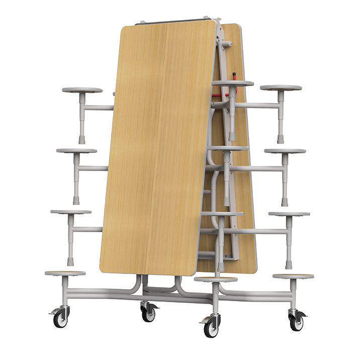 GoRoll Folding Table 10ft with 16 Stools 640mm high (Early years) GP36 Oak