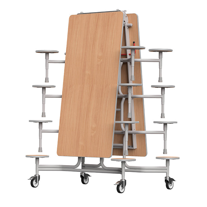 GoRoll Folding Table 10ft with 16 Stools 640mm high (Early years) GP38 Beech