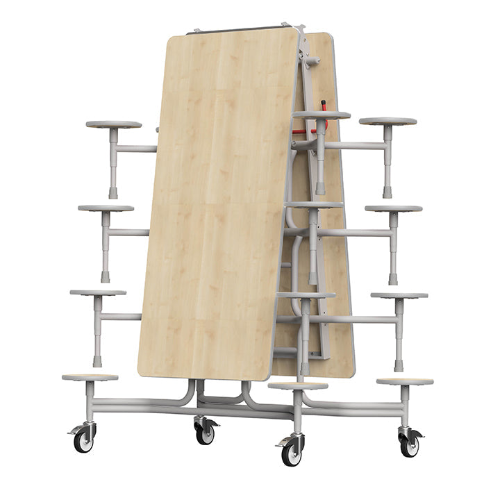 GoRoll Folding Table 10ft with 16 Stools 640mm high (Early years) GP39 Maple