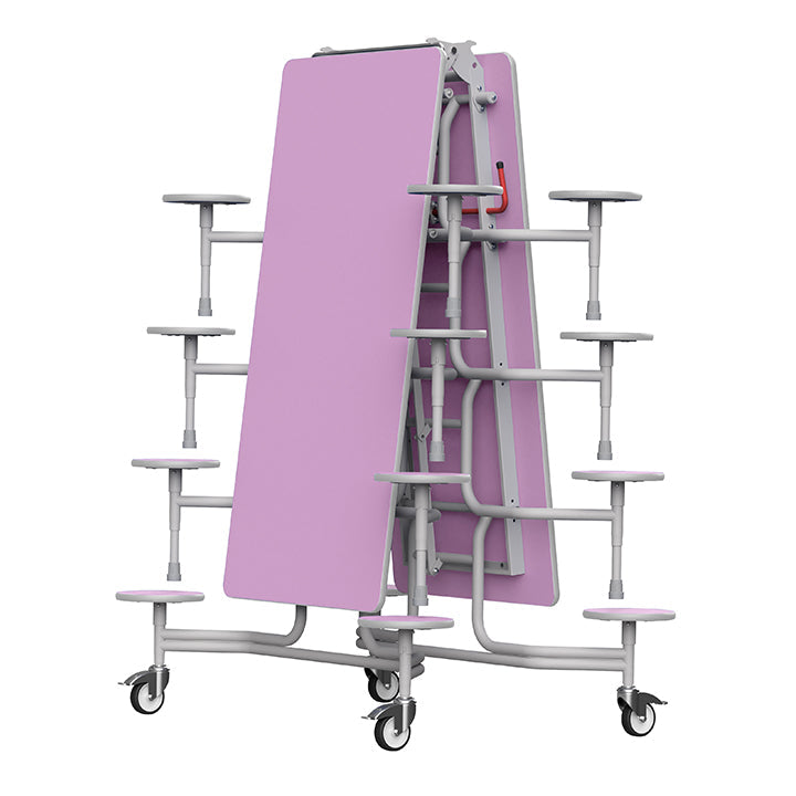 GoRoll Folding Table 10ft with 16 Stools 640mm high (Early years) GP65 Lilac