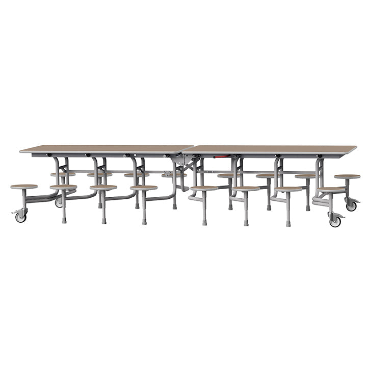 GoRoll Folding Table 10ft with 16 Stools 640mm high (Early years) GP72 Mocha 1