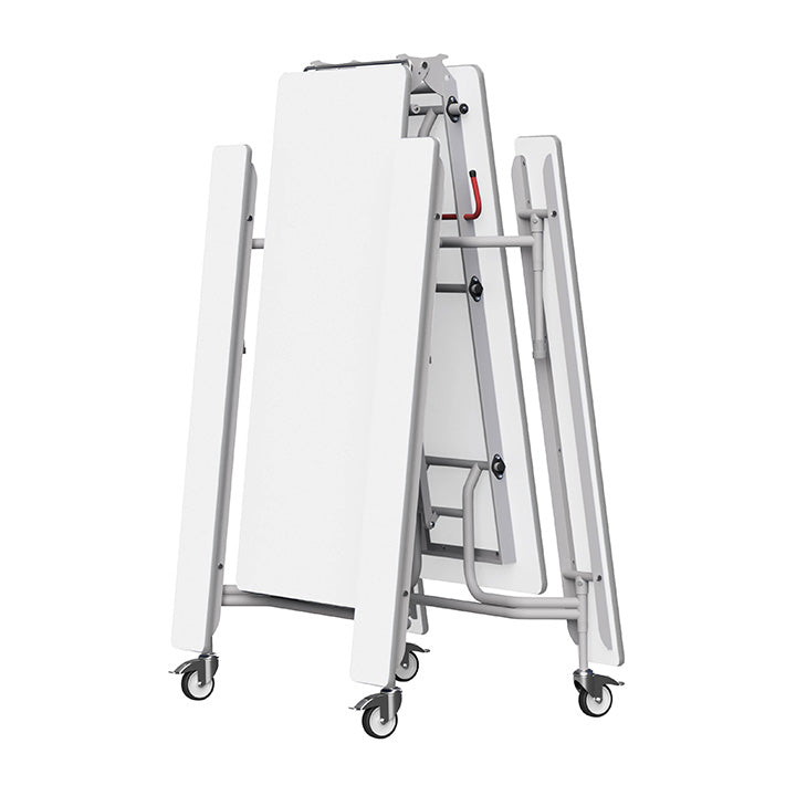 GoRoll Folding Table 10ft with Fixed Benches GP15 White