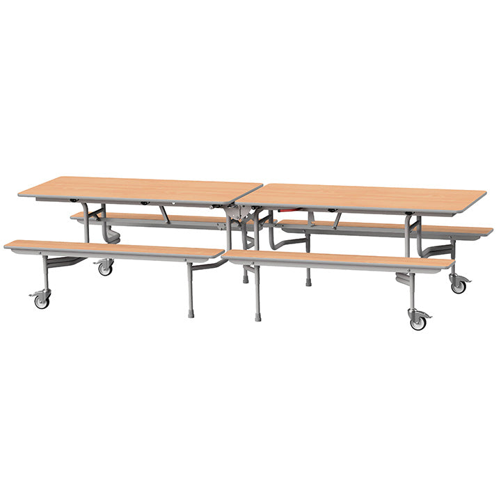 GoRoll Folding Table 10ft with Fixed Benches GP38 Beech 1