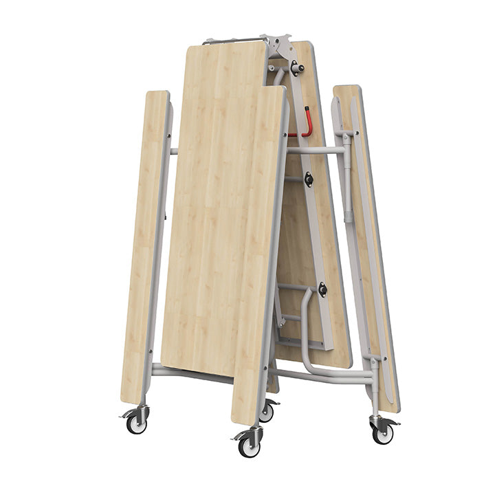 GoRoll Folding Table 10ft with Fixed Benches GP39 Maple
