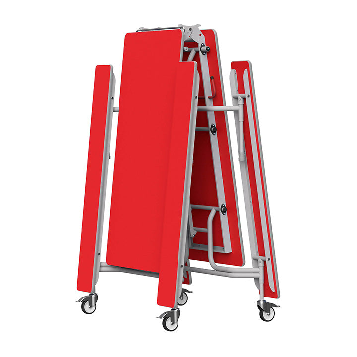GoRoll Folding Table 10ft with Fixed Benches GP43 Poppy Red