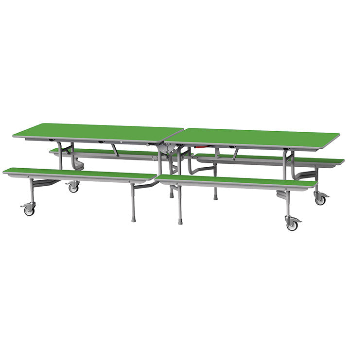 GoRoll Folding Table 10ft with Fixed Benches GP45 Pea Green 1