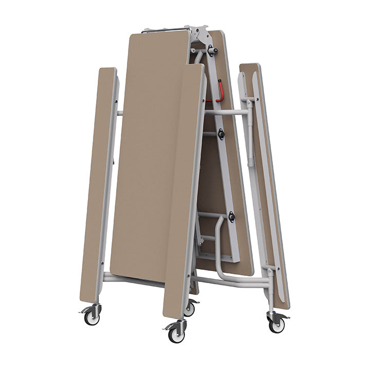 GoRoll Folding Table 10ft with Fixed Benches GP72 Mocha