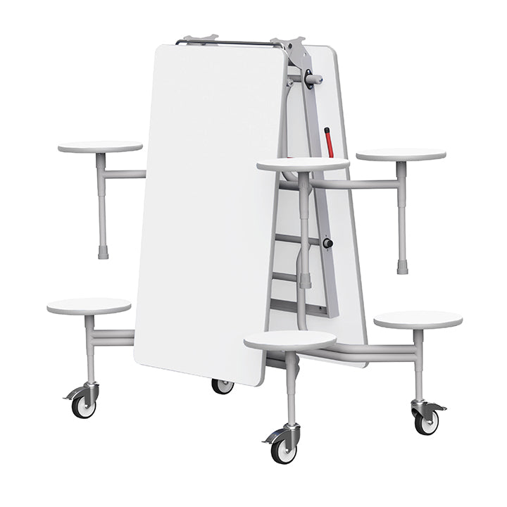 GoRoll Folding Table 8ft with 8 Stools GP15 White