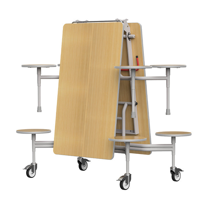 GoRoll Folding Table 8ft with 8 Stools GP36 Oak