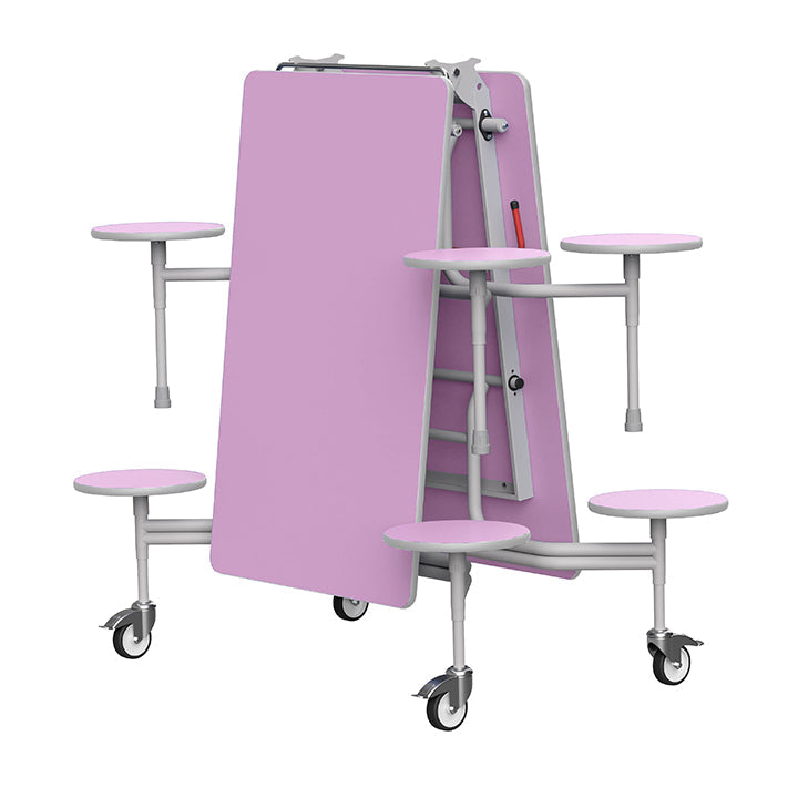 GoRoll Folding Table 8ft with 8 Stools GP65 Lilac