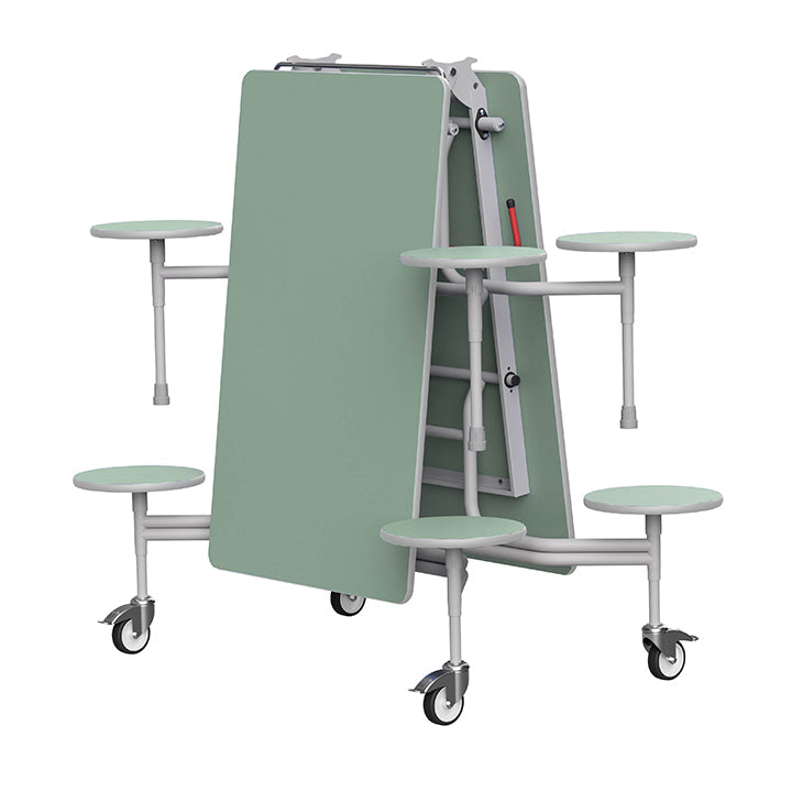GoRoll Folding Table 8ft with 8 Stools GP74 Sage