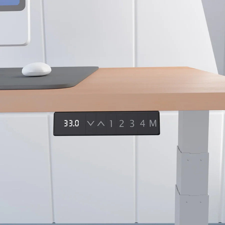 Air Height Adjustable Slimline Desk With Cable Ports With Piste Foot